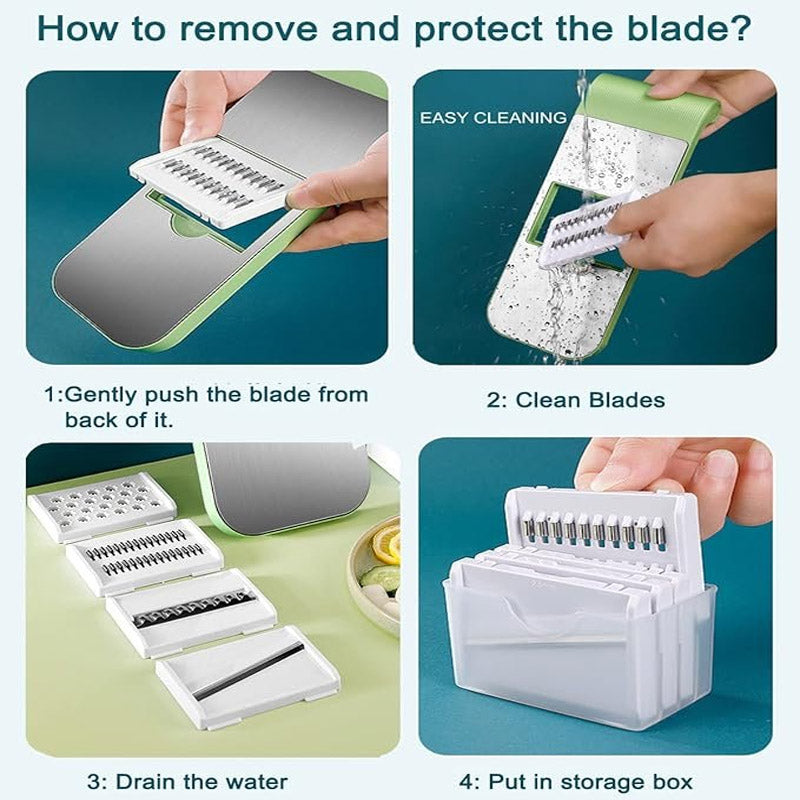 Stainless Steel Vegetable Slicer Cutter (5-in-1)